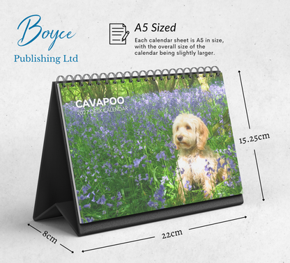 Cavapoo Desk Calendar 2027-2028
