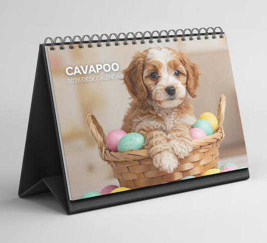 Cavapoo Desk Calendar 2026-2027