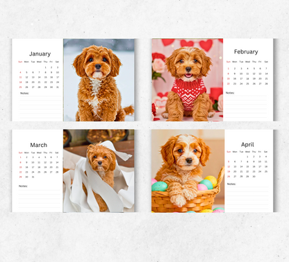 Cavapoo Desk Calendar 2026-2027