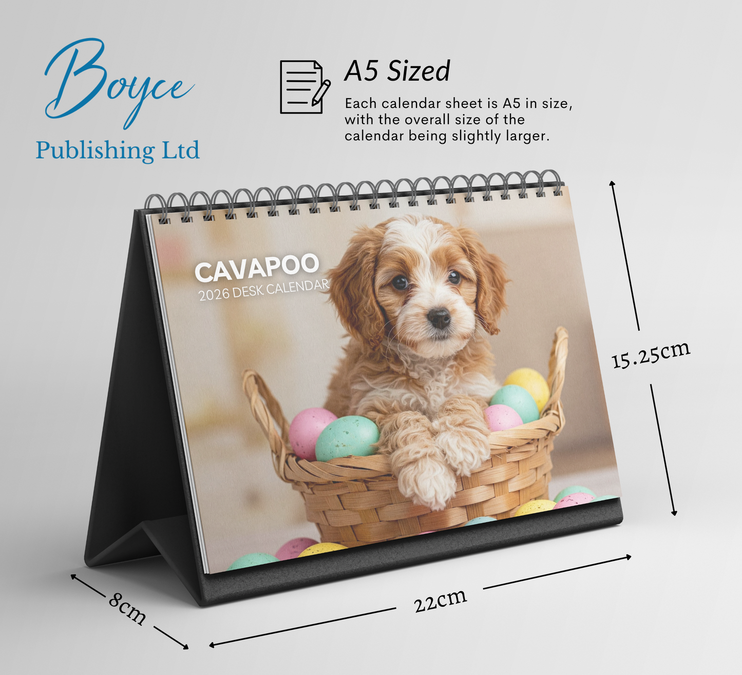 Cavapoo Desk Calendar 2026-2027