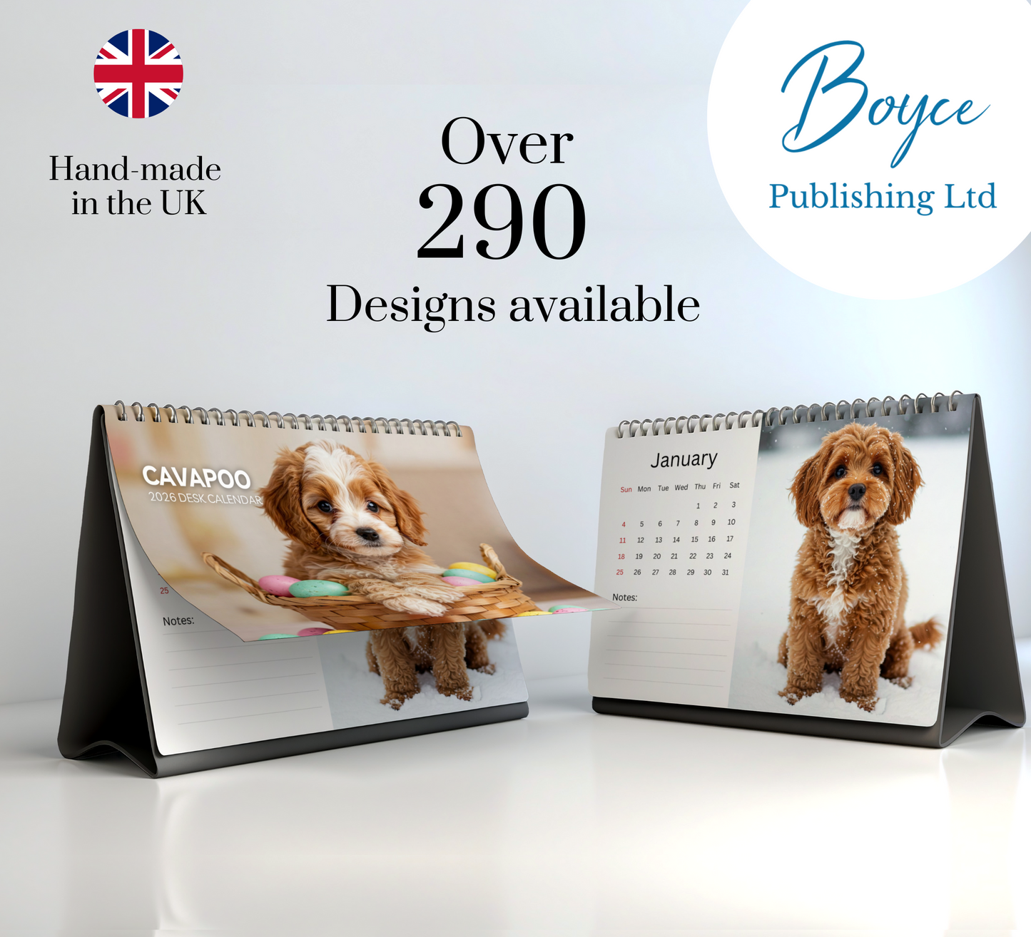 Cavapoo Desk Calendar 2026-2027