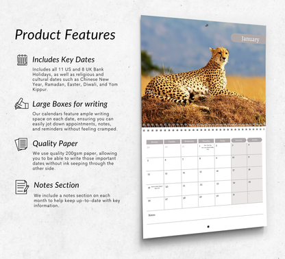Cheetah Calendar 2026