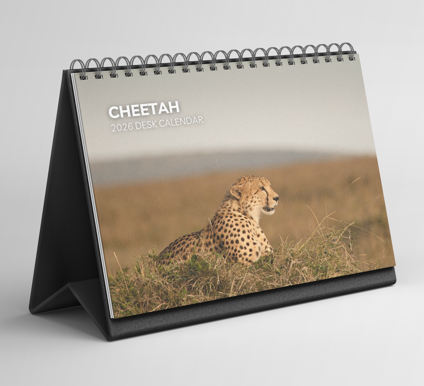 Cheetah Desk Calendar 2026-2027