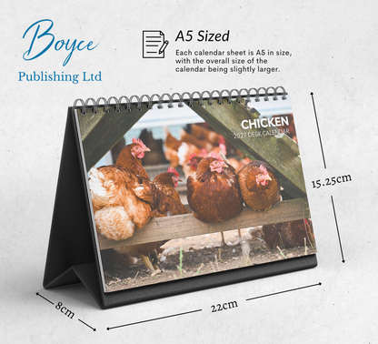 Chicken Desk Calendar 2027-2028