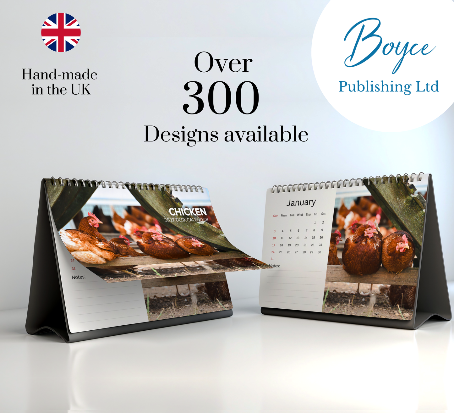 Chicken Desk Calendar 2027-2028