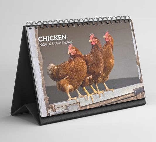 Chicken Desk Calendar 2026-2027