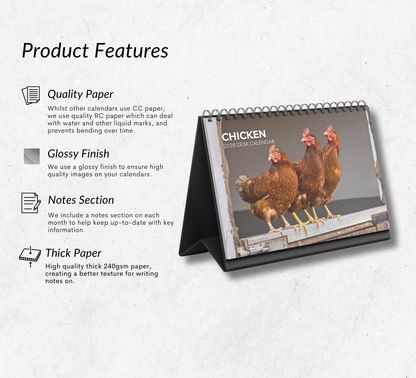 Chicken Desk Calendar 2026-2027