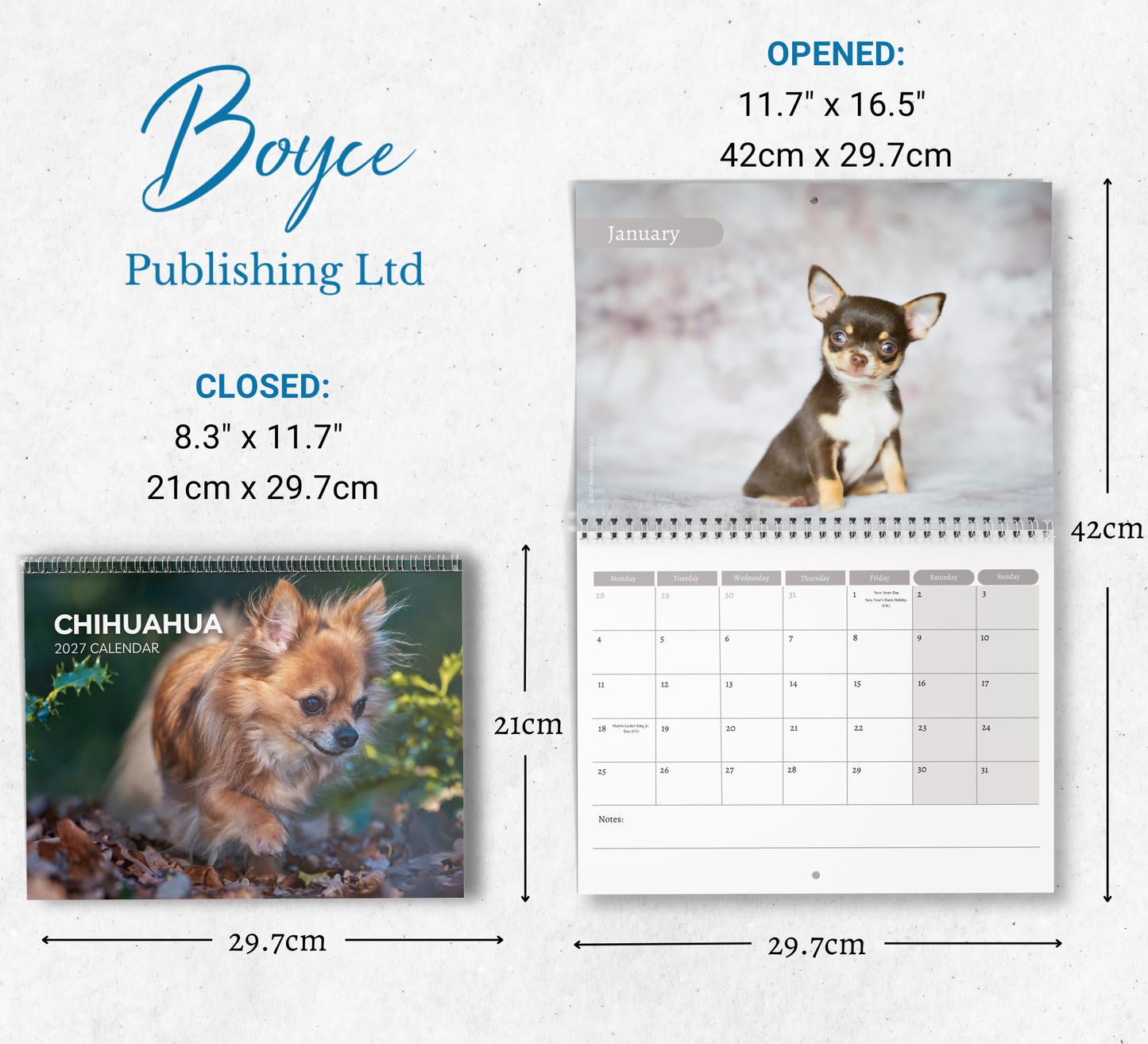 Chihuahua Calendar 2027