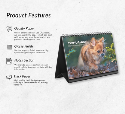 Chihuahua Desk Calendar 2027-2028