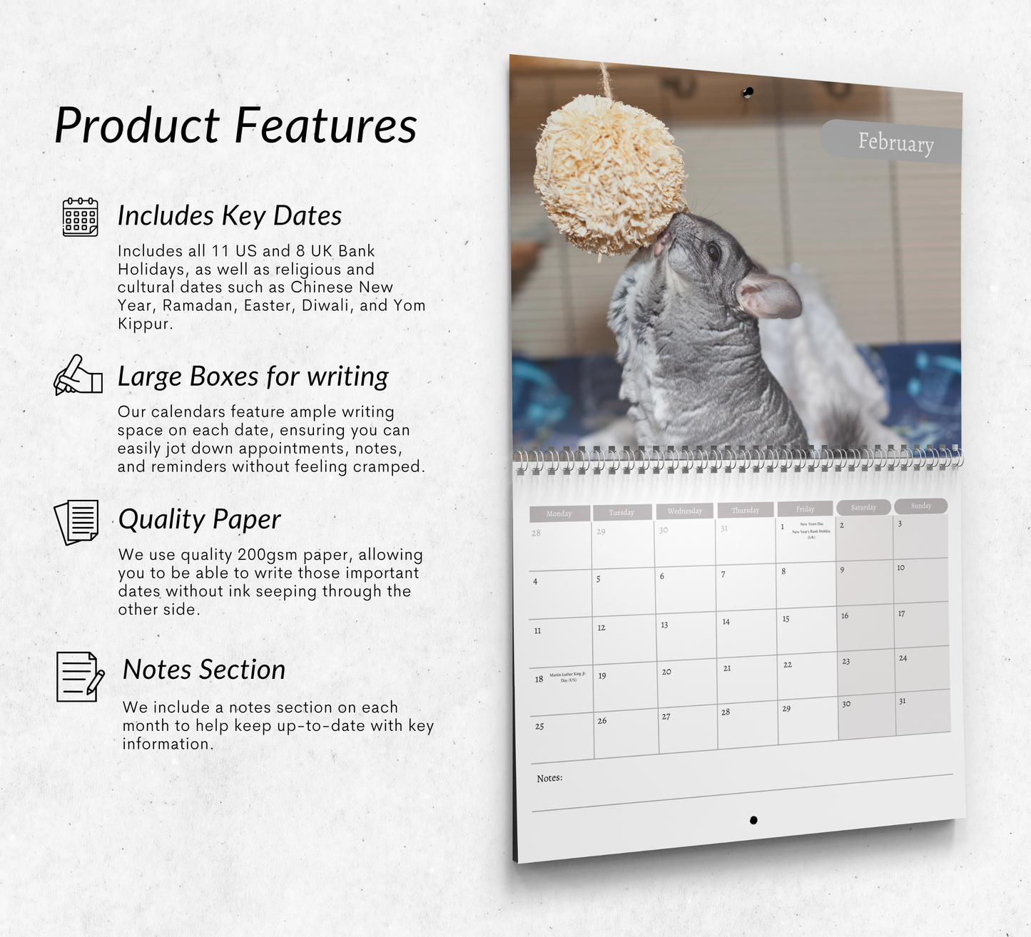 Chinchilla Calendar 2027