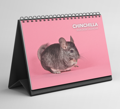 Chinchilla Desk Calendar 2026-2027