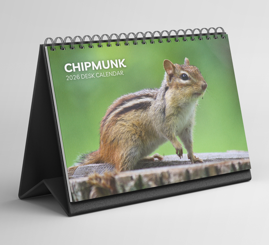 Chipmunk Desk Calendar 2026-2027