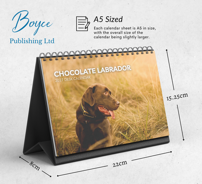 Chocolate Labrador Desk Calendar 2027-2028