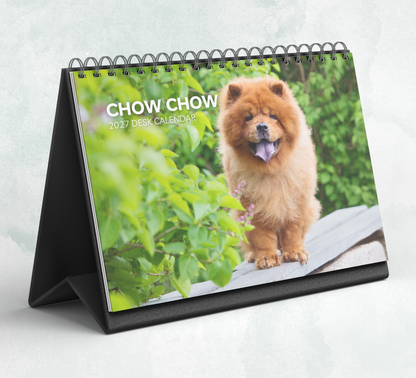 Chow Chow Desk Calendar 2027-2028