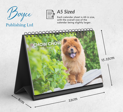 Chow Chow Desk Calendar 2027-2028