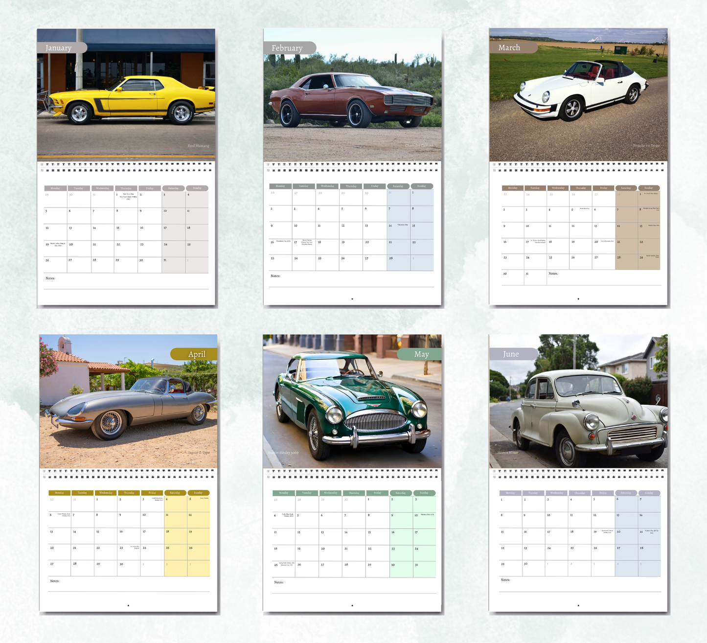 Classic Cars Calendar 2027
