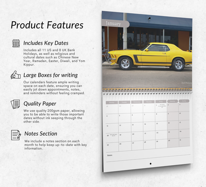 Classic Cars Calendar 2027