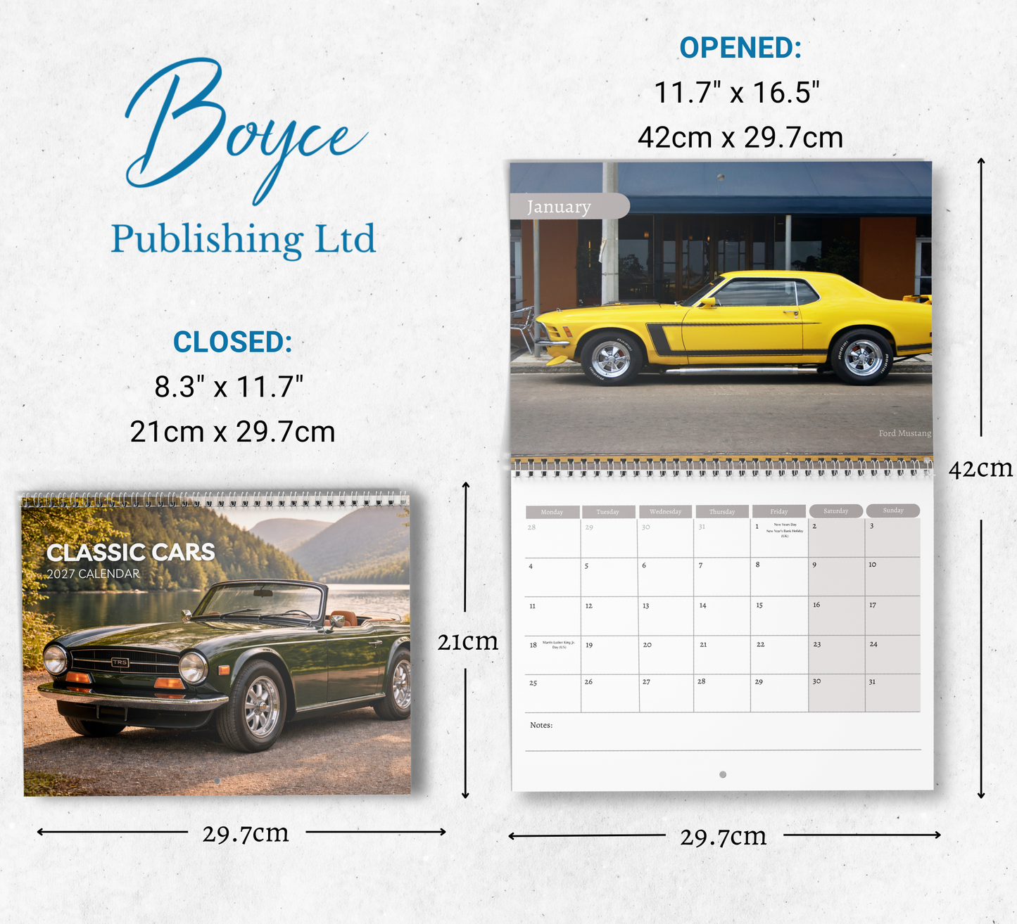 Classic Cars Calendar 2027