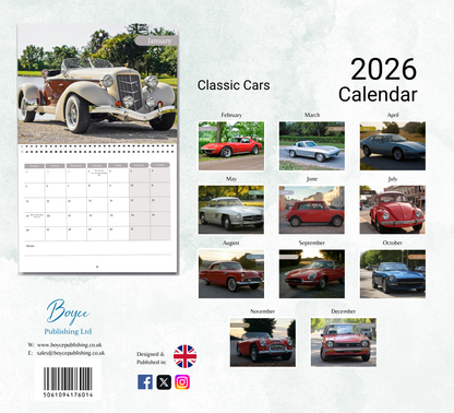 Classic Cars Calendar 2026
