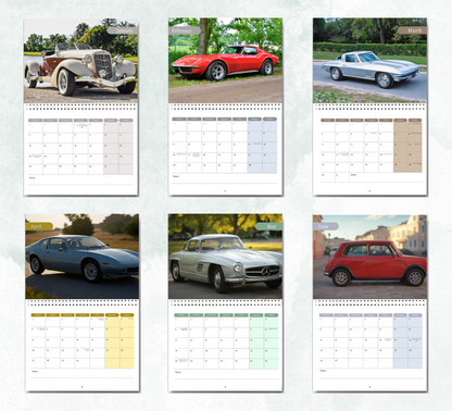 Classic Cars Calendar 2026