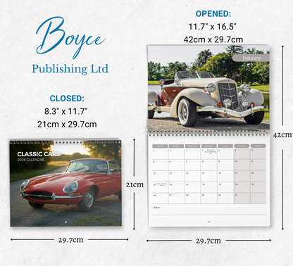 Classic Cars Calendar 2026