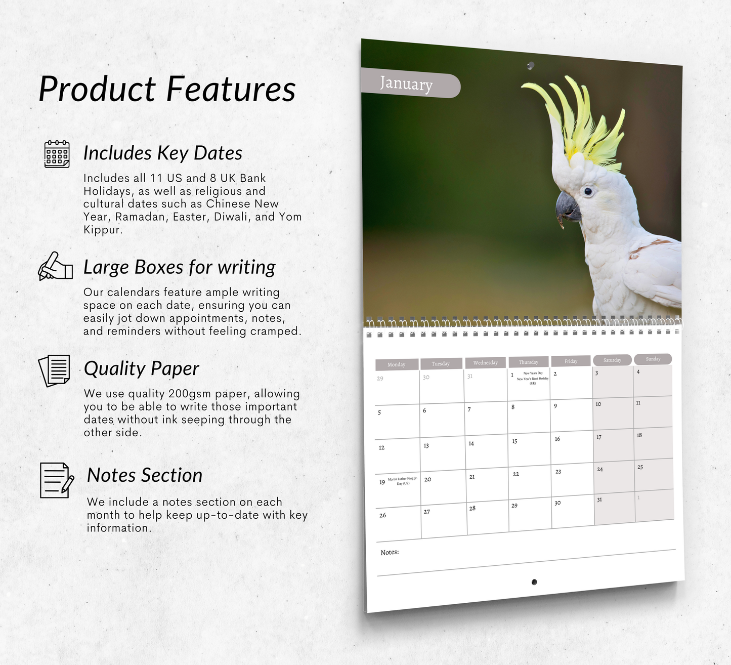 Cockatoo Calendar 2026