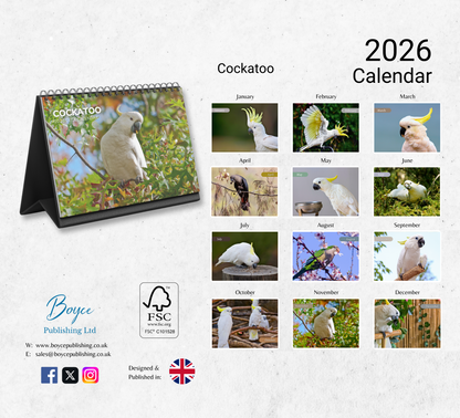 Cockatoo Desk Calendar 2026-2027