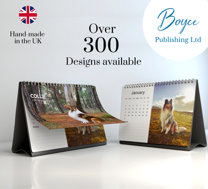 Collie Desk Calendar 2027-2028