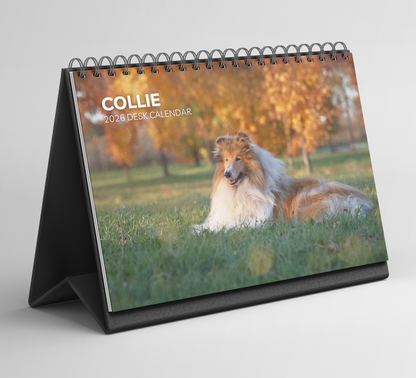 Collie Desk Calendar 2026-2027
