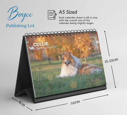 Collie Desk Calendar 2026-2027