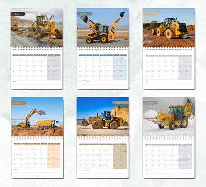 Construction Vehicles Calendar 2027