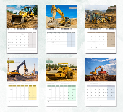 Construction Vehicles Calendar 2026