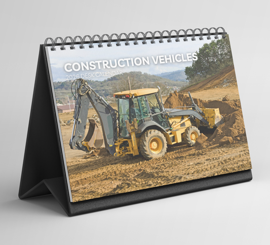 Construction Vehicles Desk Calendar 2026-2027
