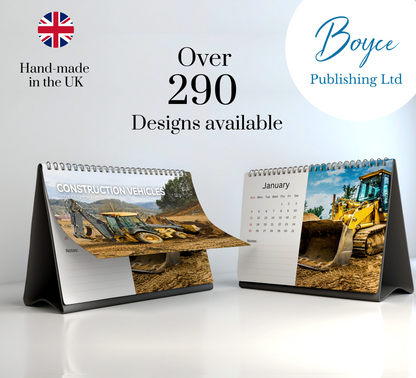 Construction Vehicles Desk Calendar 2026-2027