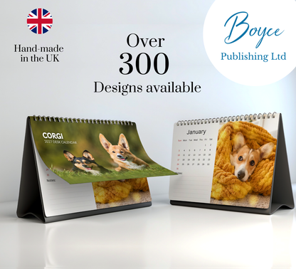Corgi Desk Calendar 2027-2028