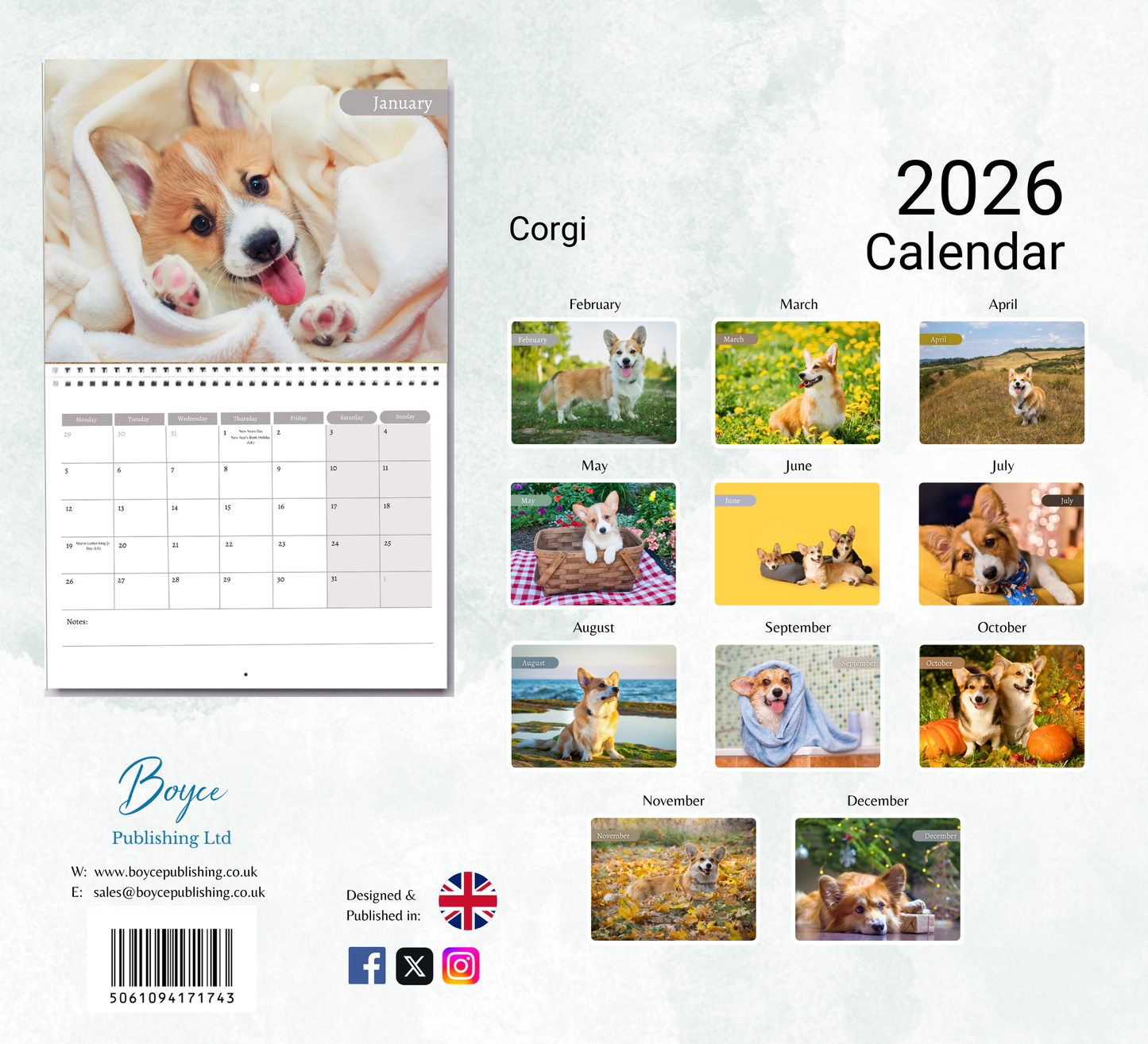 Corgi Calendar 2026