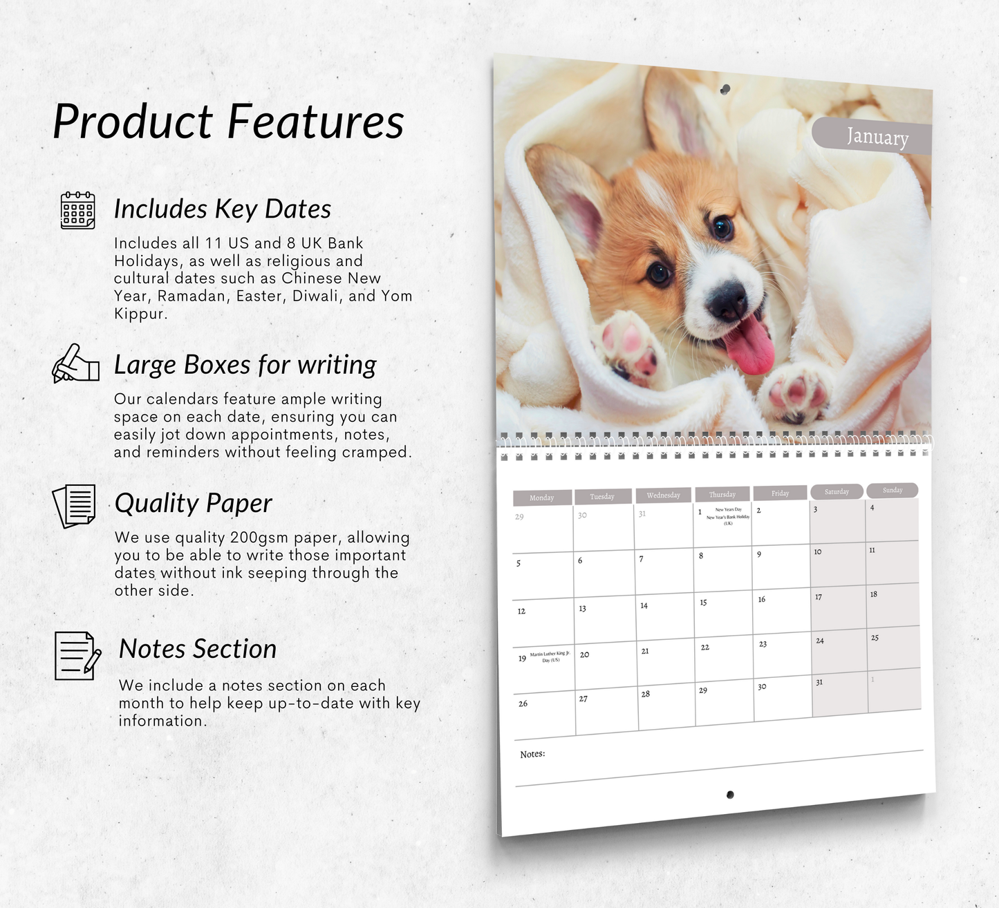Corgi Calendar 2026