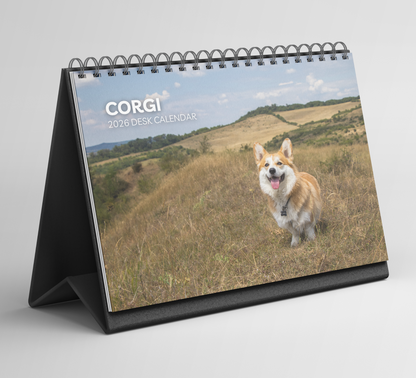 Corgi Desk Calendar 2026-2027