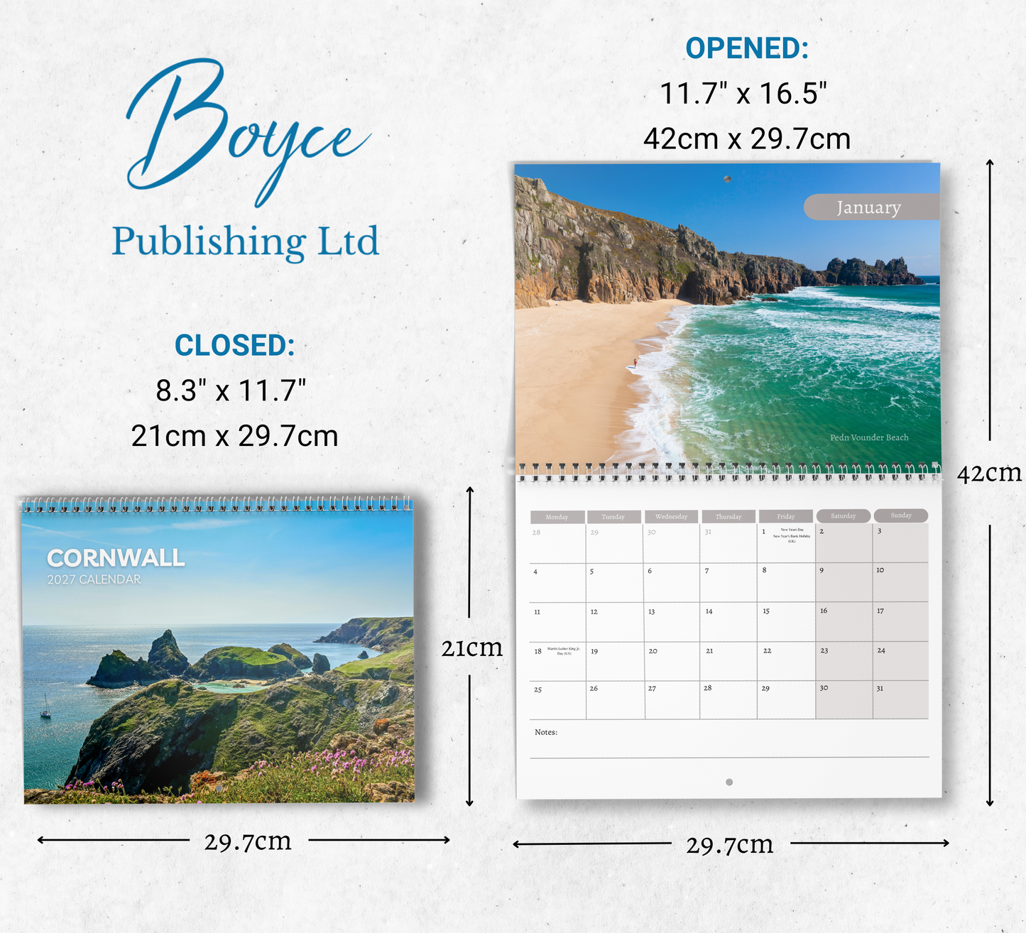 Cornwall Calendar 2027