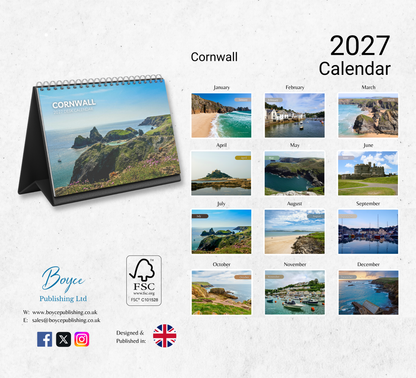 Cornwall Desk Calendar 2027-2028