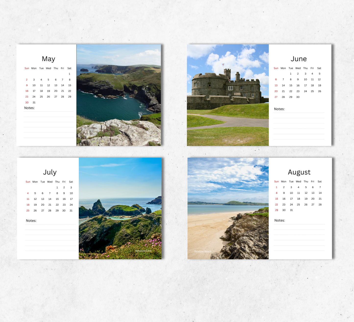 Cornwall Desk Calendar 2027-2028