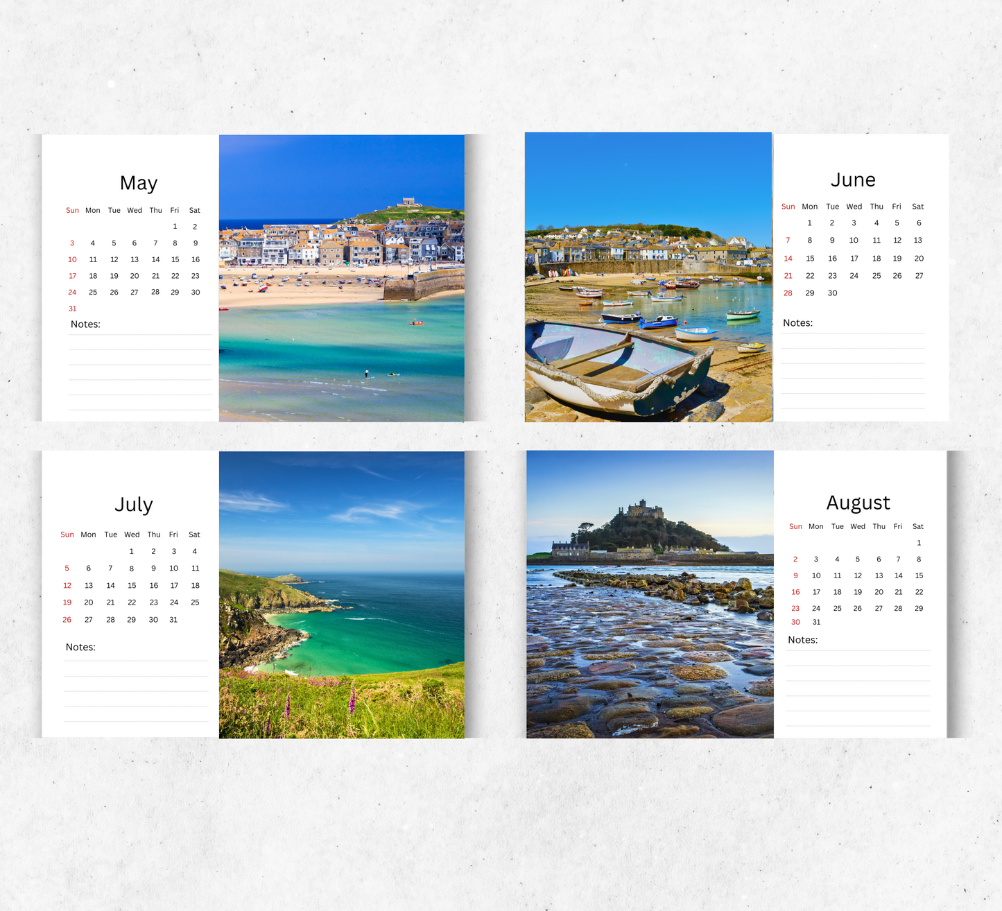 Cornwall Desk Calendar 2026-2027