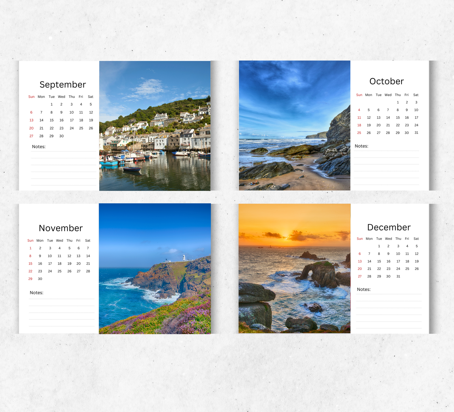 Cornwall Desk Calendar 2026-2027