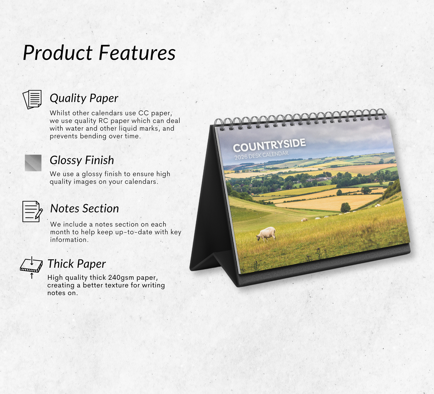 Countryside Desk Calendar 2026-2027