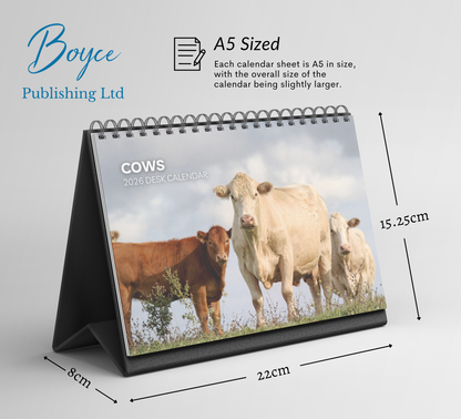 Cows Desk Calendar 2026-2027