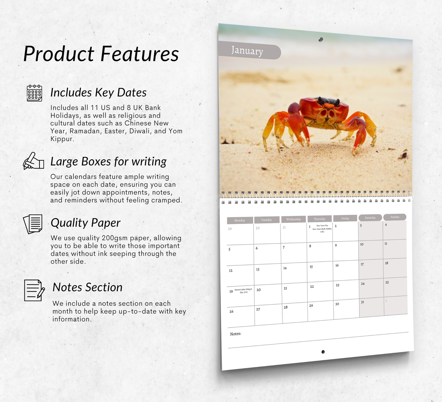 Crab Calendar 2026
