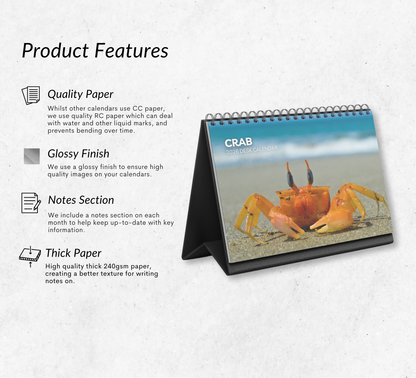 Crab Desk Calendar 2026-2027