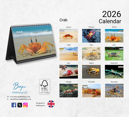 Crab Desk Calendar 2026-2027