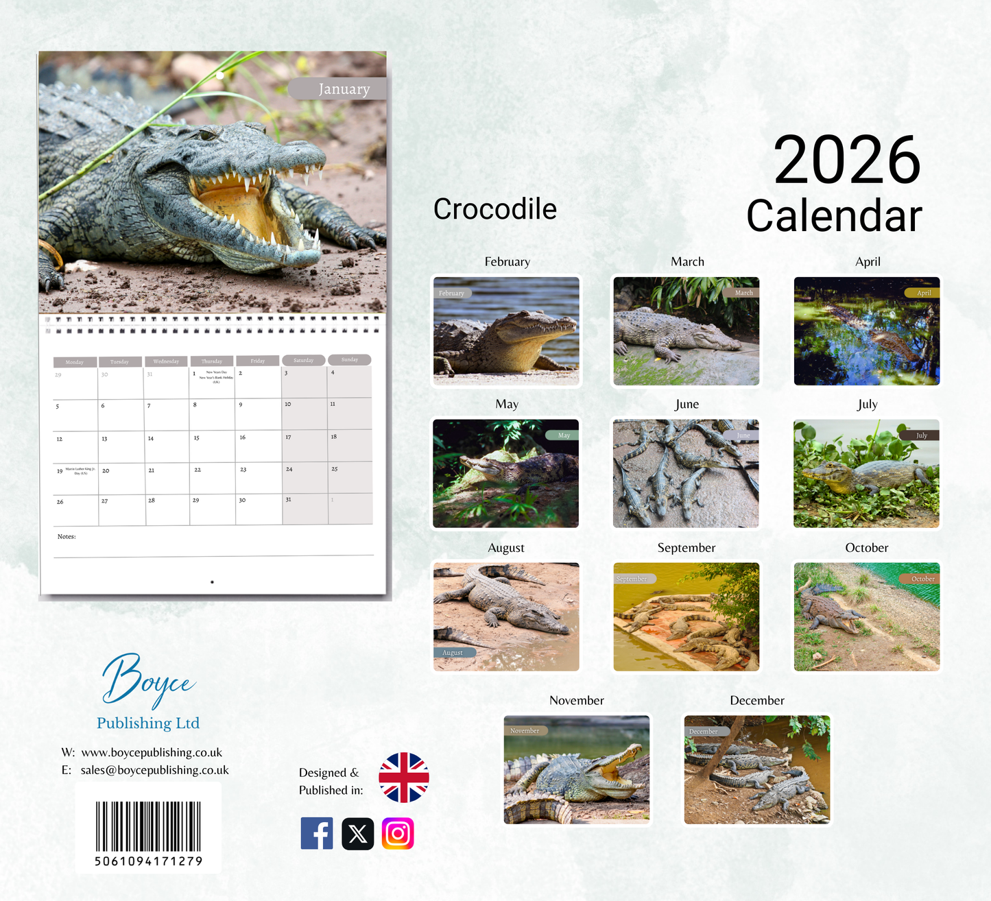 Crocodile Calendar 2026