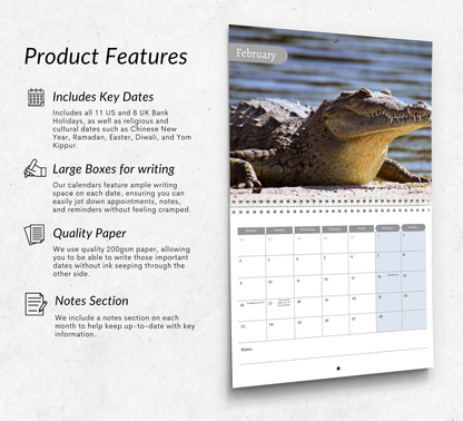 Crocodile Calendar 2026